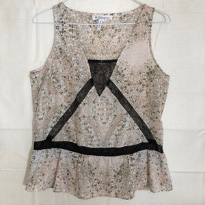 BCBGeneration Tan Lace Peblum Cami Tank Small